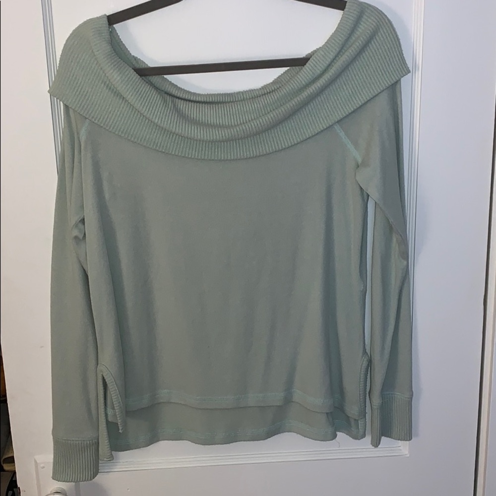 Mint off shoulder top